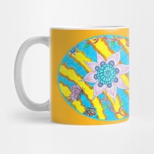 Tie-Dye Flower and Butterflies Mug